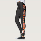 Chefin Orange Typografy Letters Leggings (Links)