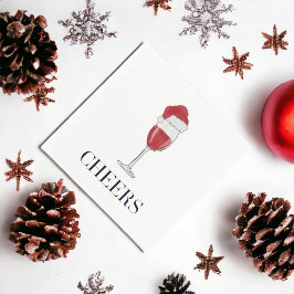 Chefin Weihnachtsmannmütze Wine Holiday Party Serviette