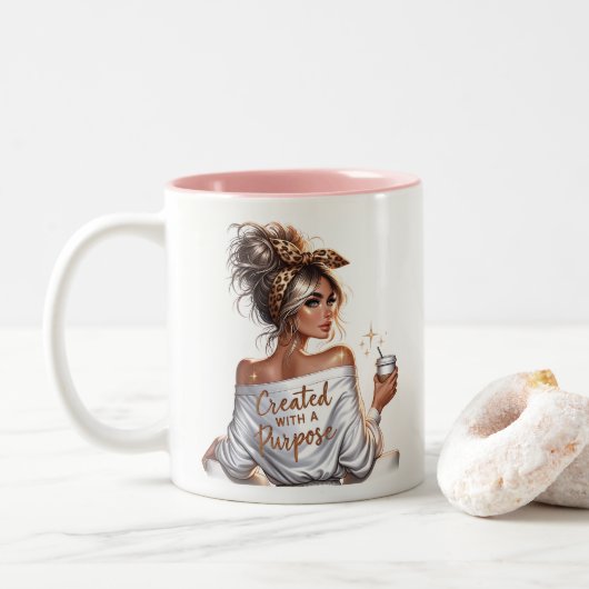 Chefin Zweifarbige Tasse (Mit Donut)