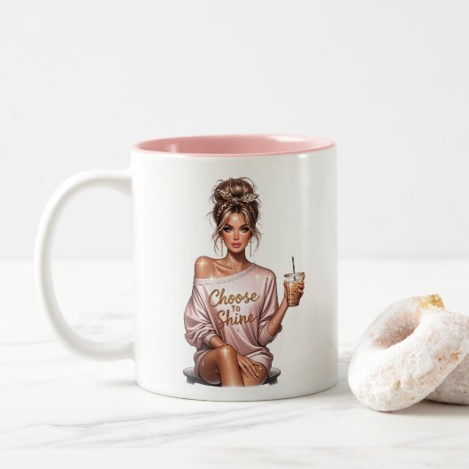 Chefin Zweifarbige Tasse (Mit Donut)