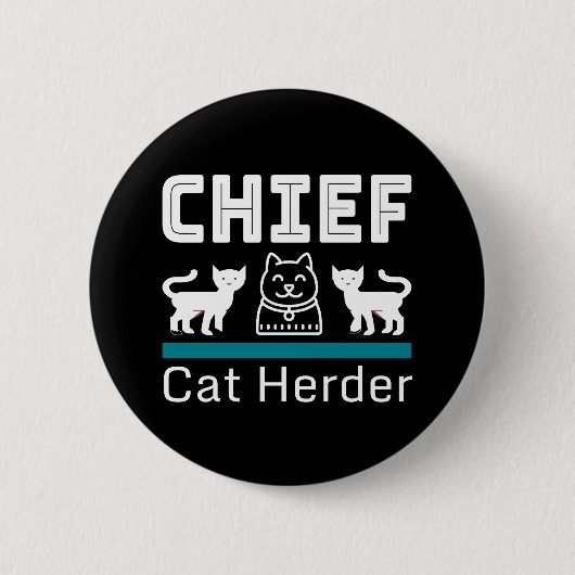 Chefkatze Herder Funny Button (Vorderseite)