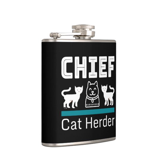 Chefkatze Herder Funny Flachmann (Rechts)