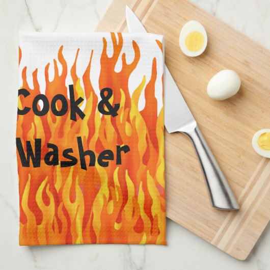 Chefkoch und Flaschenabwasher Geschirrtuch (Viertel Falte)