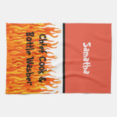 Chefkoch und Flaschenabwasher Geschirrtuch (Horizontal)