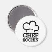 Chefköchin Koch Koch Magnet (Vorderseite/Rückseite)