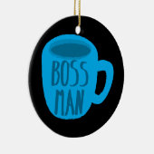 Chefmann mit blauer KAFFEETASSE Keramik Ornament (Rechts)