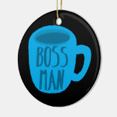 Chefmann mit blauer KAFFEETASSE Keramik Ornament (Links)