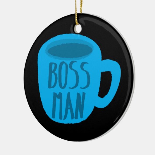 Chefmann mit blauer KAFFEETASSE Keramik Ornament (Links)