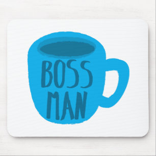 Chefmann mit blauer KAFFEETASSE Mousepad
