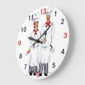 Chefs and knifes wall clock große wanduhr (Winkel)