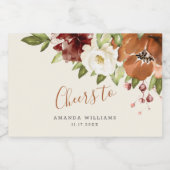 Chefs Autumn Floral Orange Schaumweinetikett (Einzelnes Label)