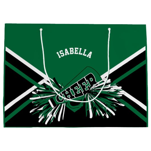 Chefs - dunkelgrün, schwarz, weiß - groß große geschenktüte (Rückseite)