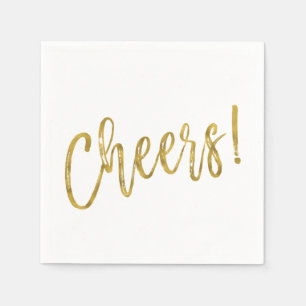 Chefs Imitats Gold Foil und White Napkins Serviette