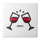 Chefs mit Niedlicher Rotweingläser-Design Fliese (Vorderseite)