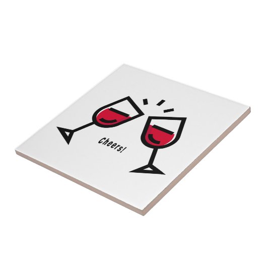 Chefs mit Niedlicher Rotweingläser-Design Fliese (Seite)