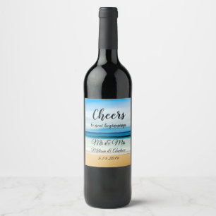 Chefs Ocean Sunset Beach gepriesen Weinetikett