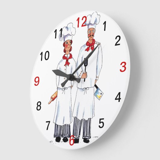 Chefs Wall Clock Große Wanduhr (Winkel)