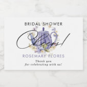 Chefs Watercolor Lila Teapot Brautparty Schaumweinetikett (Einzelnes Label)