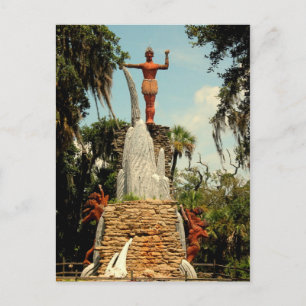 Chefstatue Tomokie, Tomoka Staat Park Poastcard Postkarte