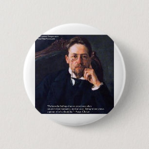 Chekhov "Liebe Normal Staat" Zitat Giebeln T-Shirt Button