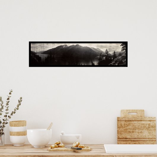 Chelan-See, WA Cascade Mountains Foto 1908 Poster (Küche)