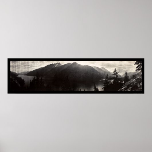 Chelan-See, WA Cascade Mountains Foto 1908 Poster (Vorne)