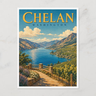 Chelan Washington Lake Chelan GeoSaga Postkarte