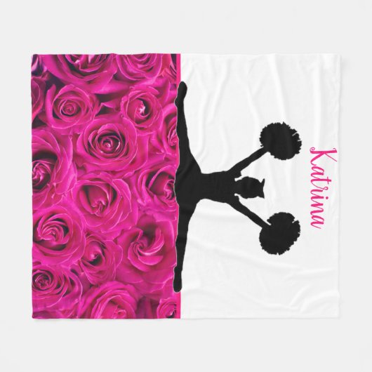 Chelead Pink Roses Fleecedecke (Vorderseite (Horizontal))