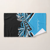 Cheleader Outfit in Baby Blue, Black & White Handtuch (Handtuch)