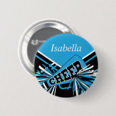 Cheleader Outfit in Baby Blue und Black Button (Vorne & Hinten)