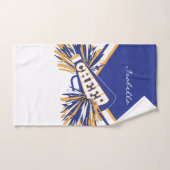 Cheleader Outfit in Blau, Weiß und Gold Handtuch (Handtuch)