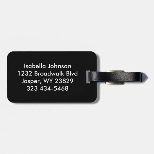 Cheleader Outfit in dunkelgrün, schwarz und weiß Gepäckanhänger (Rückseite horizontal)