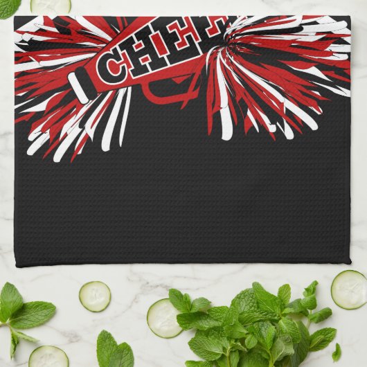 Cheleader Outfit in dunkelrot, schwarz und weiß Handtuch (Gefaltet)