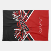 Cheleader Outfit in dunkelrot, schwarz und weiß Handtuch (Horizontal)