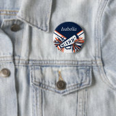 Cheleader Outfit in Navy Blue, Orange & White Button (Beispiel)
