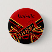 Cheleader Outfit in Red, Gold und Black Button (Vorderseite)