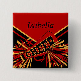 Cheleader Outfit in Red, Gold und Black Button