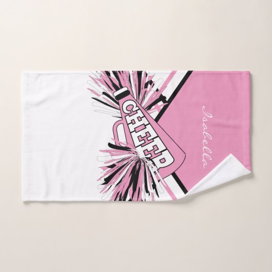 Cheleader Outfit in Rosa, Schwarz und Weiß Handtuch (Handtuch)