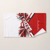 Cheleader Outfit in Rot, Schwarz und Weiß Handtuch (Handtuch)
