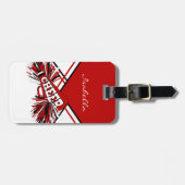 Cheleader Outfit in Rot und Weiß Gepäckanhänger (Vorderseite horizontal)