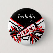 Cheleader Outfit in Schwarz, Rot und Weiß Button (Vorderseite)