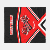 Cheleader 📣 Outfit - Rot, Weiß und Schwarz Fleecedecke (Vorderseite (Horizontal))
