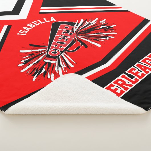 Cheleader 📣 Outfit - Rot, Weiß und Schwarz Sherpadecke (3/4)