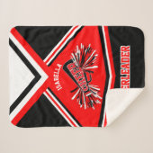 Cheleader 📣 Outfit - Rot, Weiß und Schwarz Sherpadecke (Vorderseite (Horizontal))