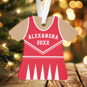 Cheleader Outfit Varsity Team Uniform Red Ornament