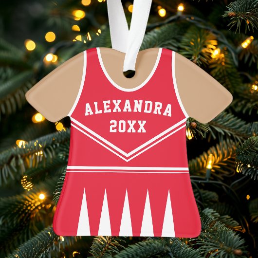 Cheleader Outfit Varsity Team Uniform Red Ornament