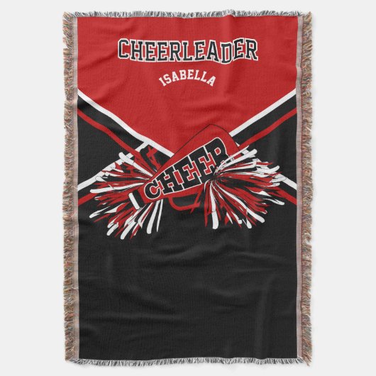 Cheleader 📣 - Rot, Weiß und Schwarz Decke (Vorderseite Vertikal)