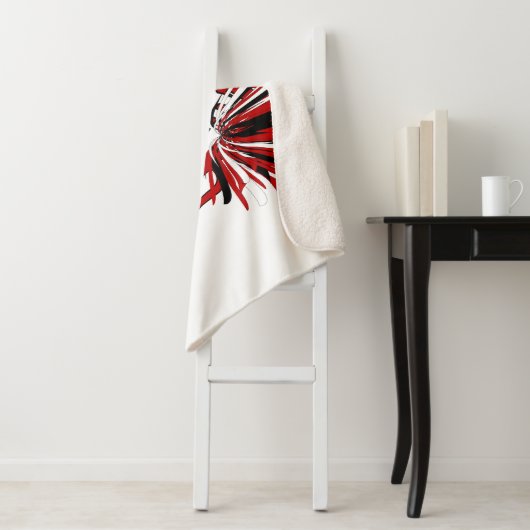 Cheleader 📣 - Rot, Weiß und Schwarz Sherpadecke (Beispiel)