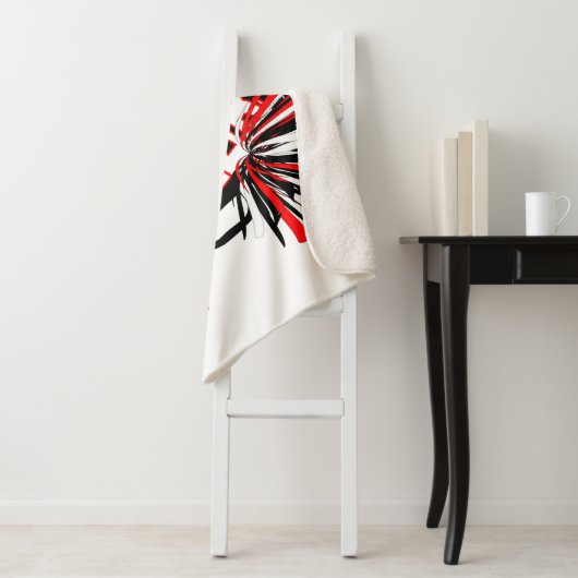 Cheleader 📣 - Schwarz, Weiß und Rot Sherpadecke (Beispiel)