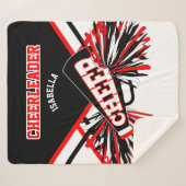 Cheleader 📣 - Schwarz, Weiß und Rot Sherpadecke (Vorderseite (Horizontal))